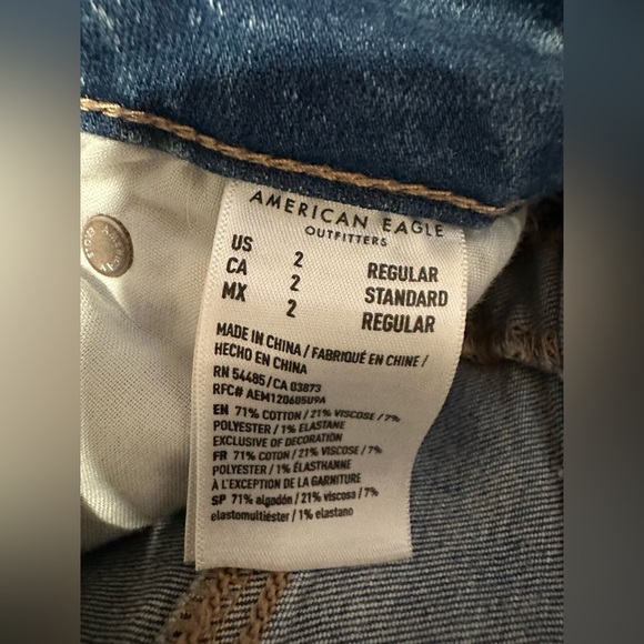 American Eagle Outfitters AEO Distressed Blue Hi-Rise Jeggings Stretch Jeans - Picture 8 of 16